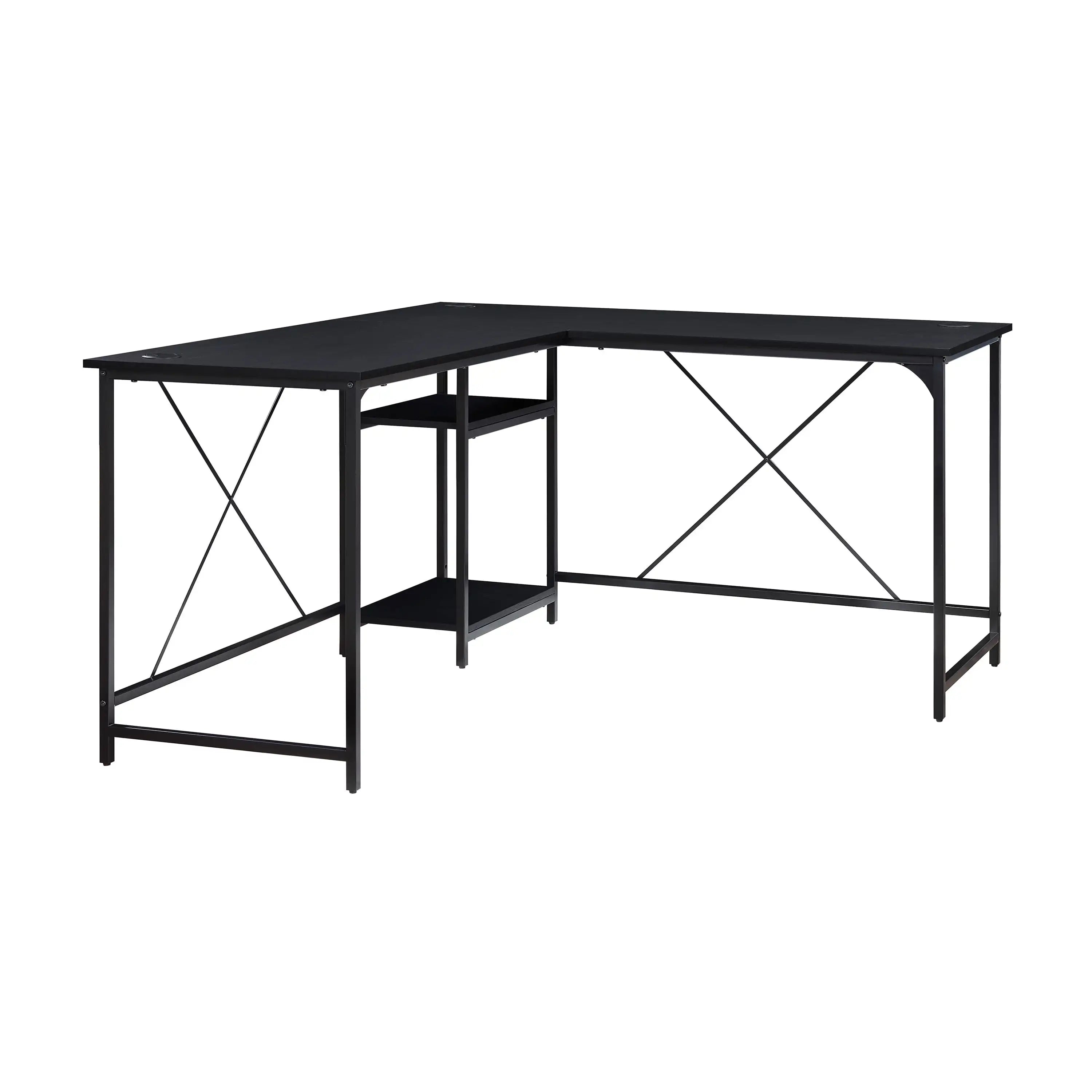 Two-Way Convertible Desk with Lower Storage Shelf