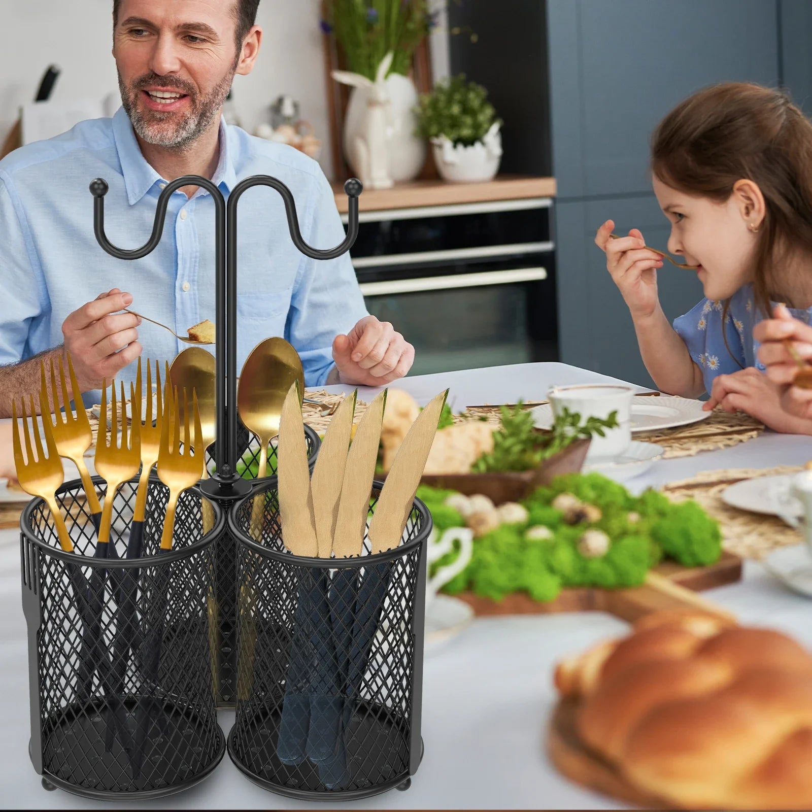 Cutlery Storage Holder Kitchen Countertop Flatware Organizer