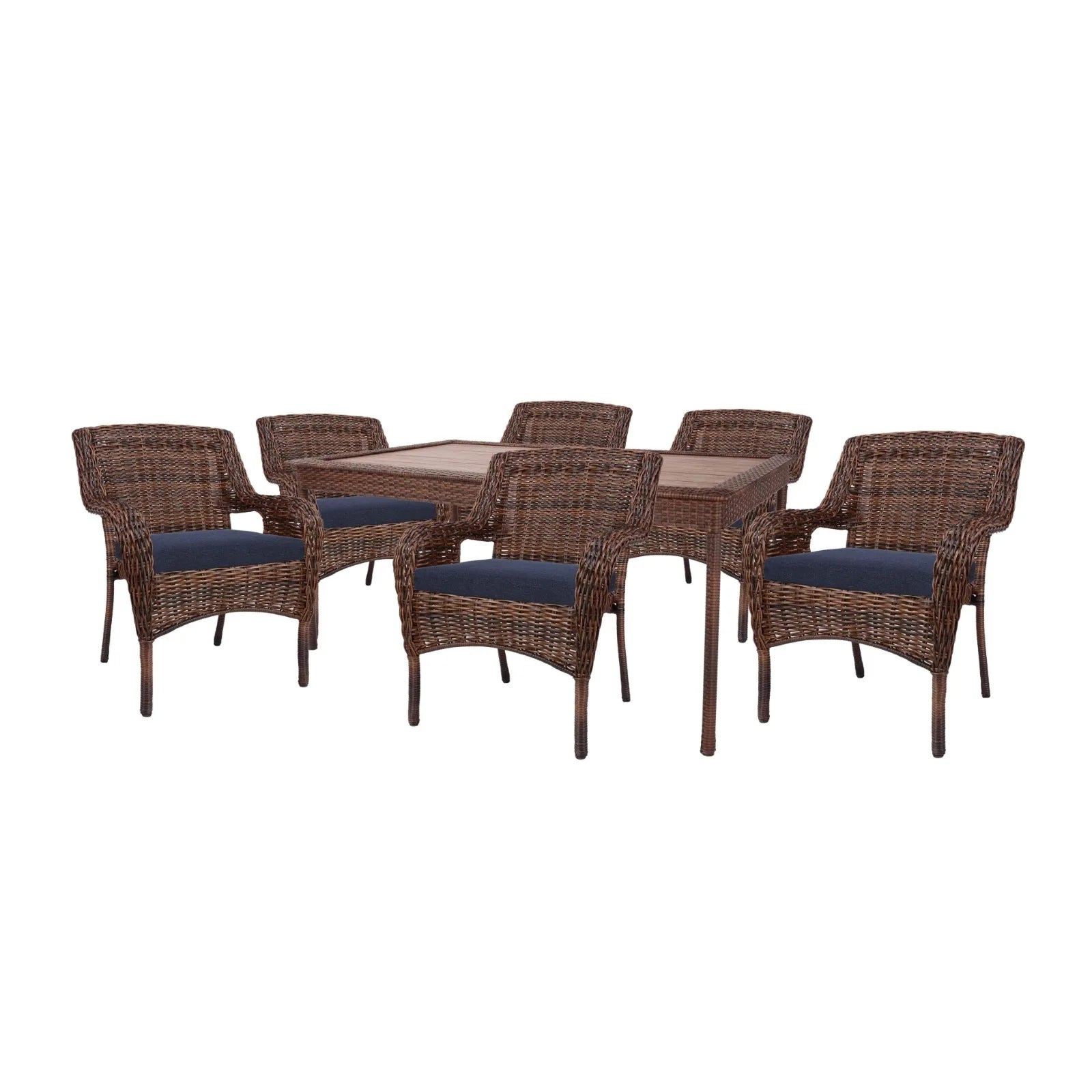 Cambridge Brown Rectangular Resin Wicker Outdoor Dining Table