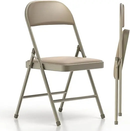 4 Pack Folding Chairs with Padded Cushion and Back