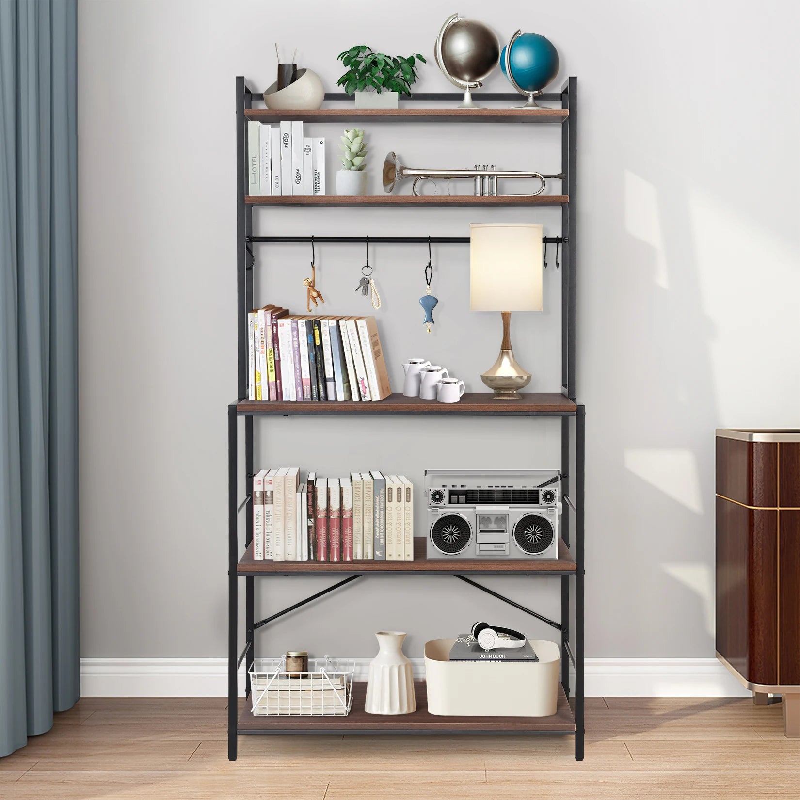 Kitchen Bakers Rack Industrial 5-Tier Microwave Oven Stand