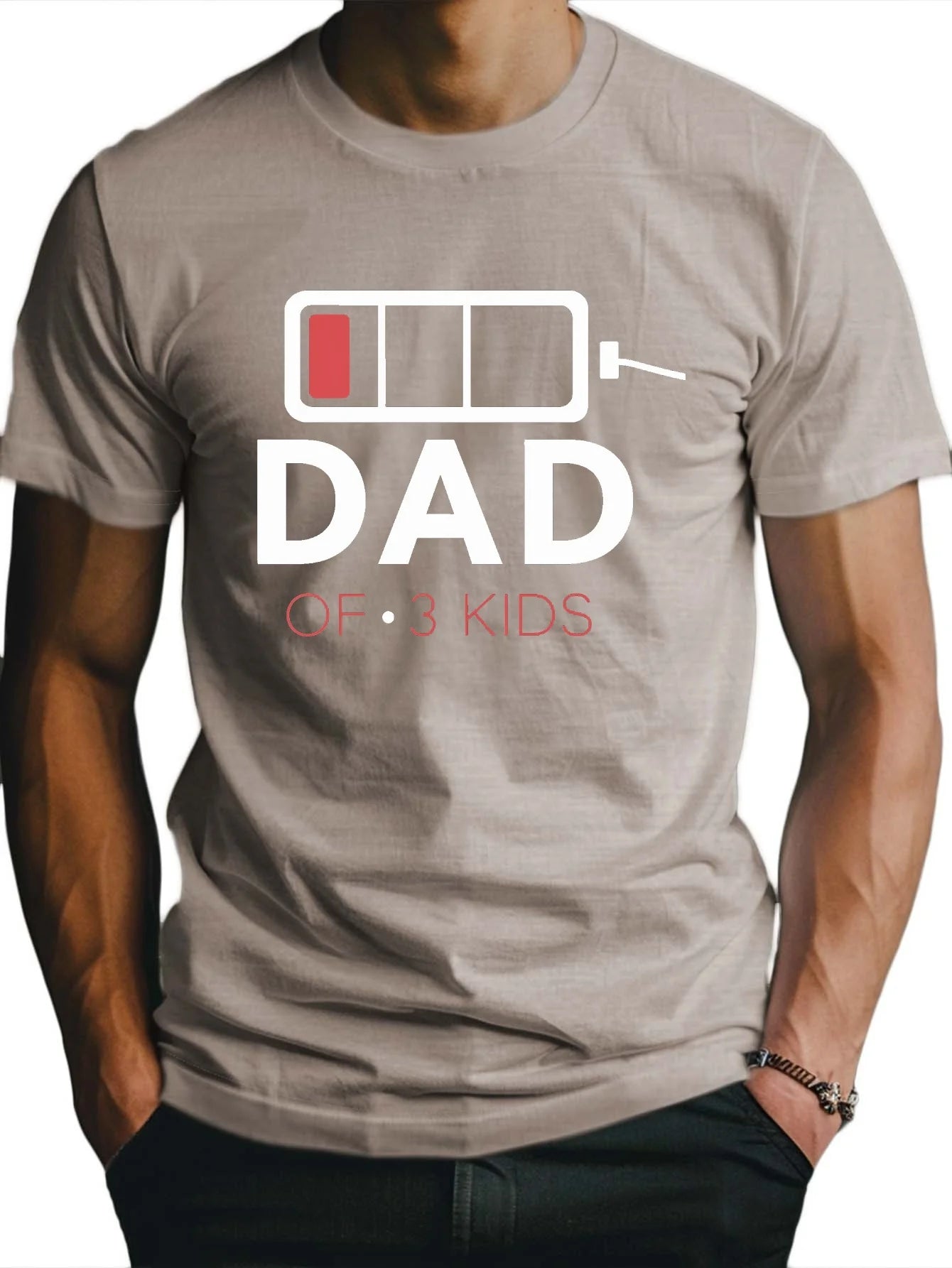 DAD low battery illustration Fitted Men's T-Shirt
