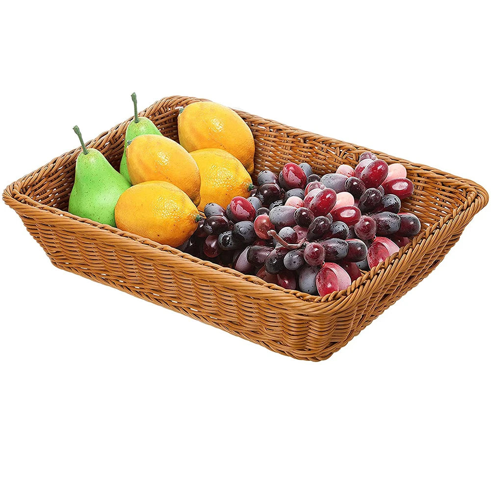 Wicker Woven Basket Bread Tray Serving