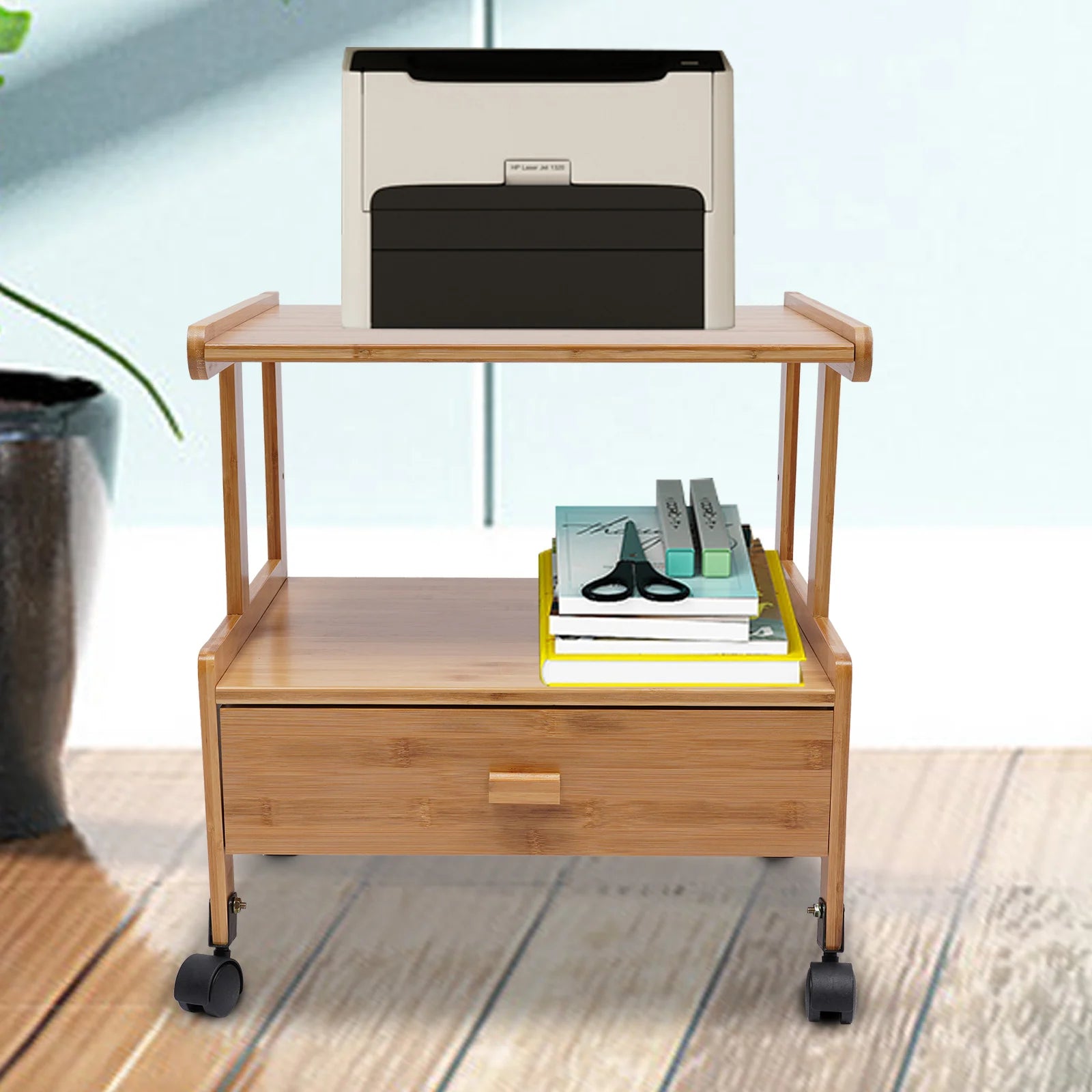 Mobile Printer Stand Holder with Storage Shelf