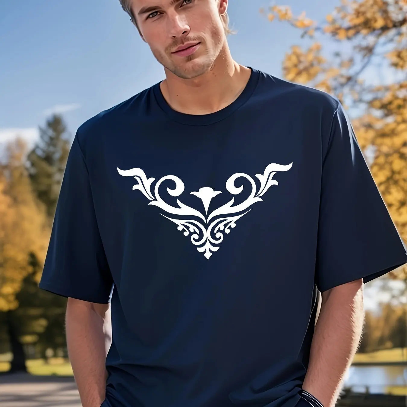 casual short-sleeved crew neck T-shirt