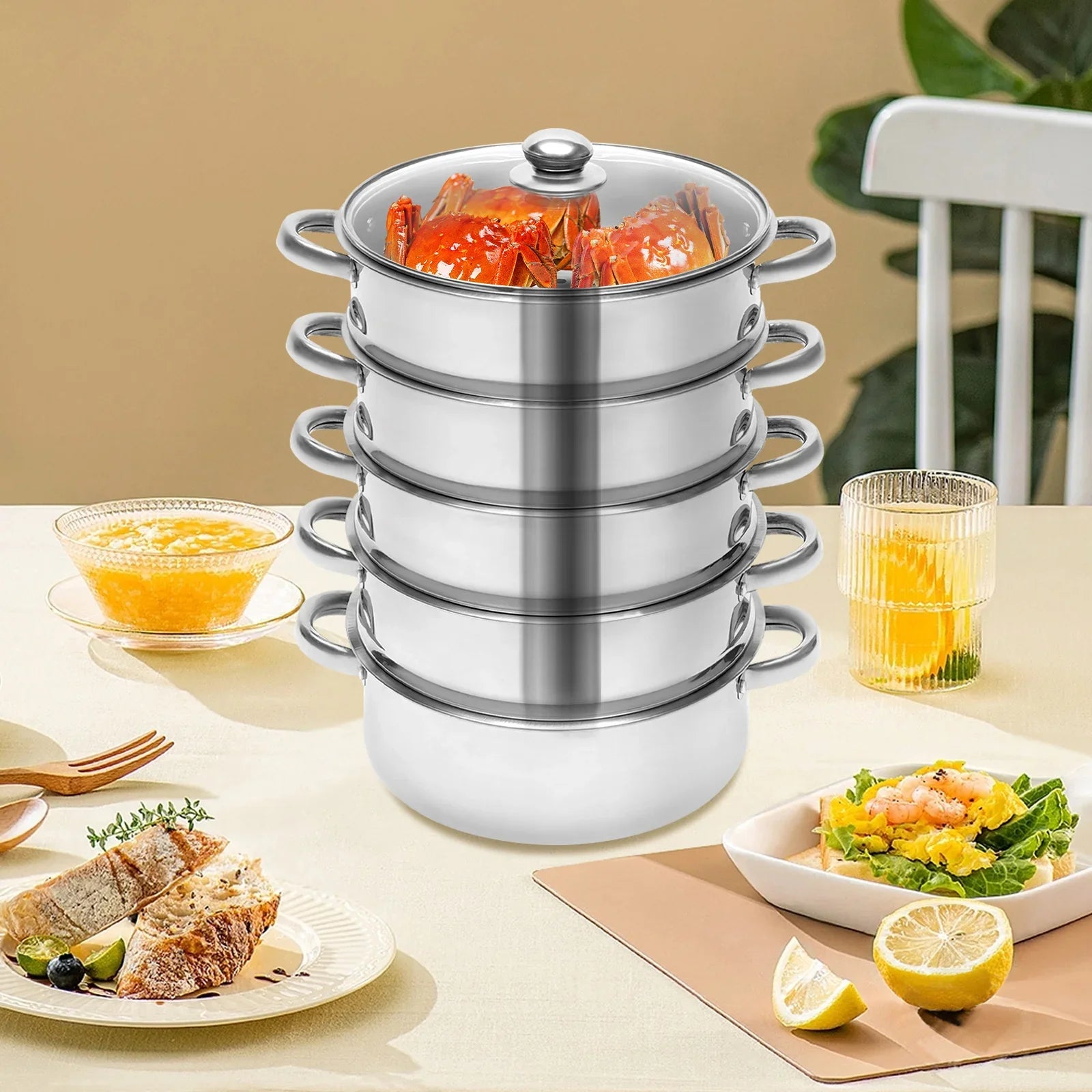 5-Layer Stainless Steel Steamer 26cm Steamer