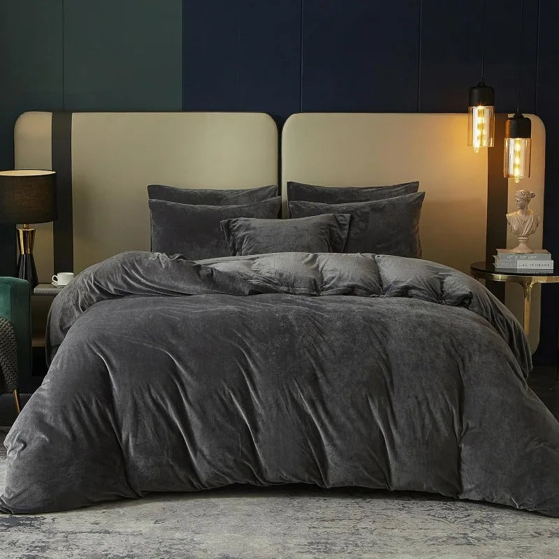 Velvet Burnt Orange Duvet Cover Queen Size