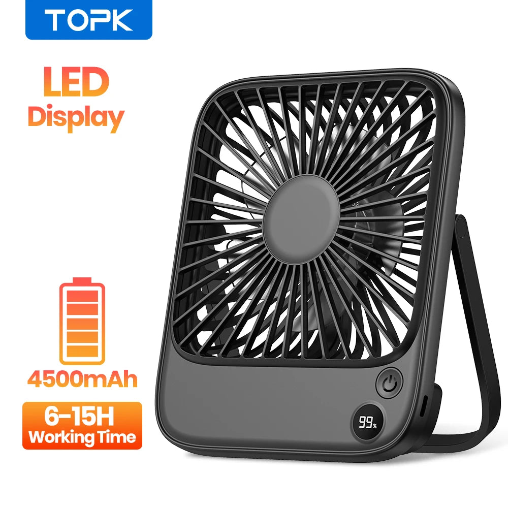 Desktop Fan Silent Thin Personal Fan with Power