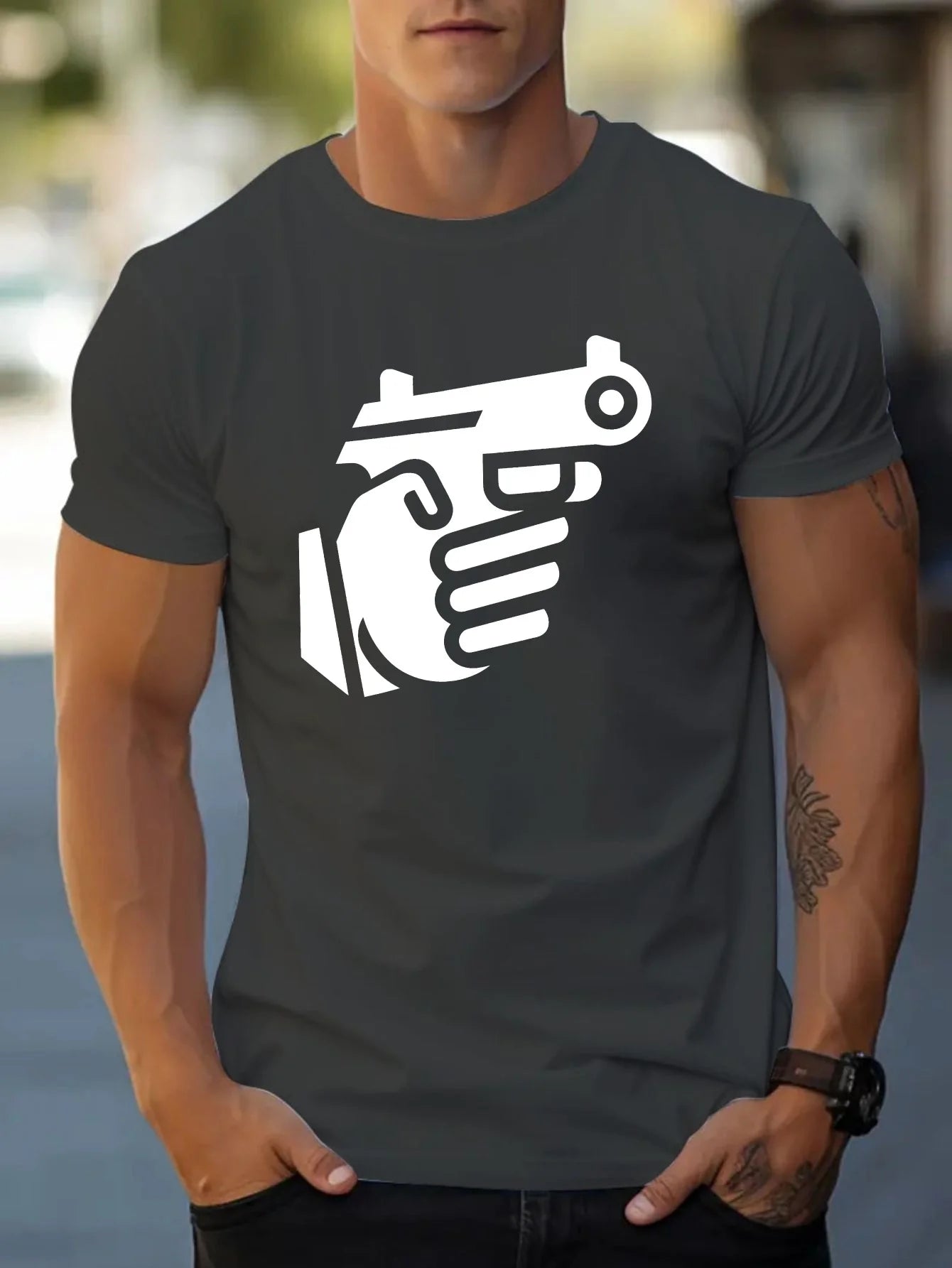 Fashion Print Cotton short-sleeved T-shirt American fashion