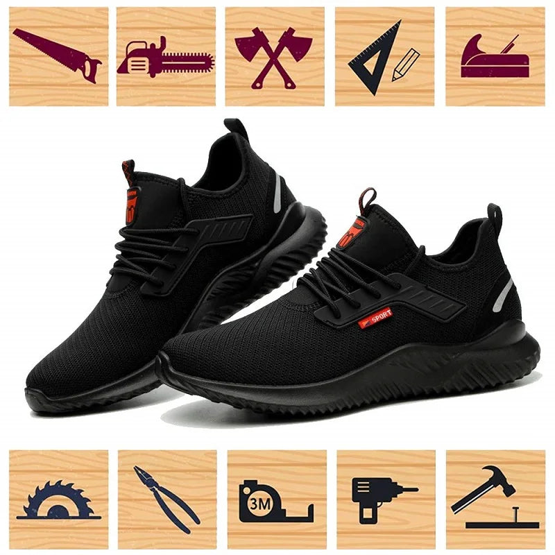 Safety Anti-Smashing Shoes Steel Toe Work Shoes