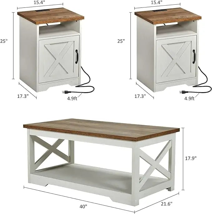 Side Table Charging Station & USB Ports