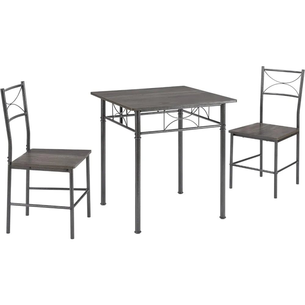 Metal and Wood Indoor Modern Square Dining Table