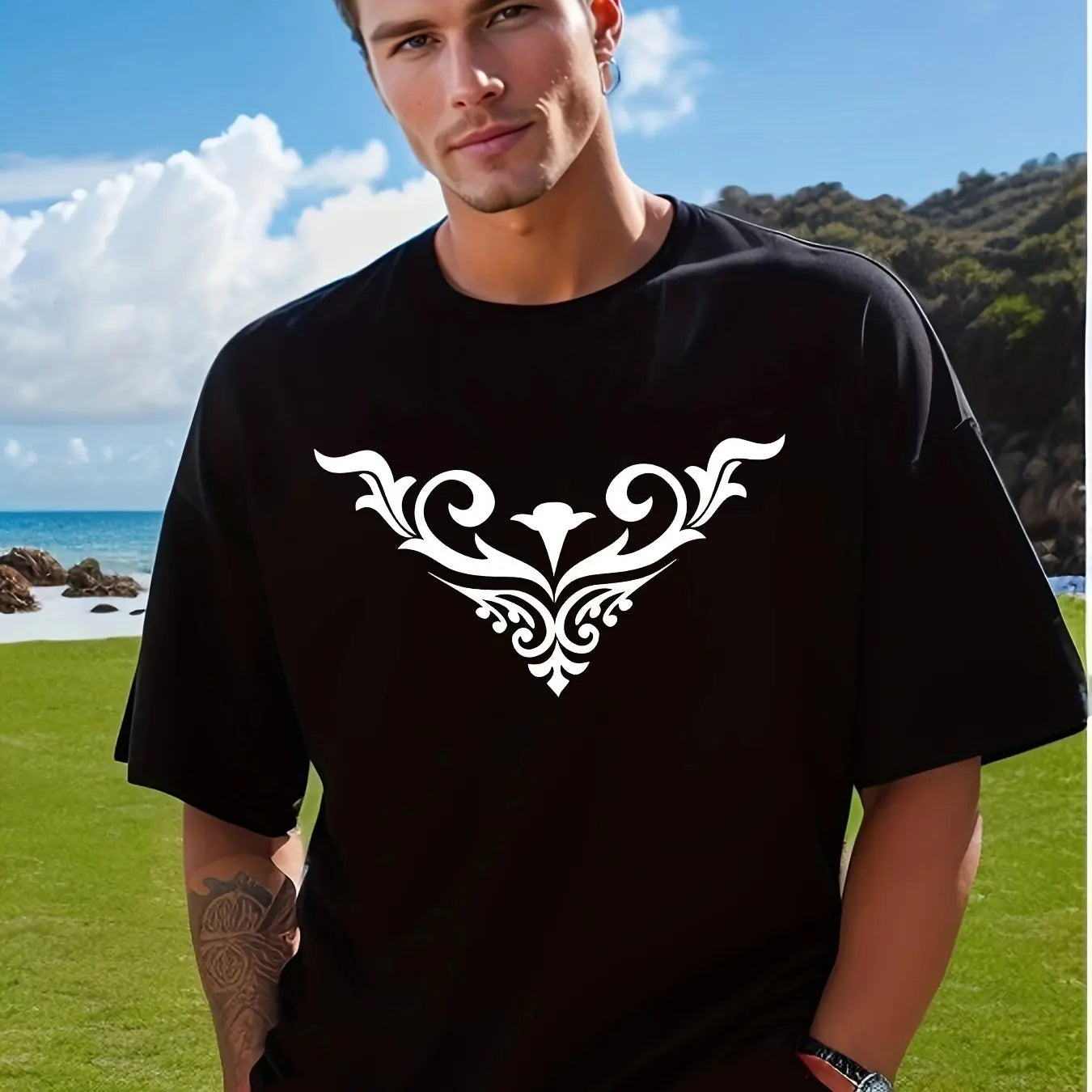casual short-sleeved crew neck T-shirt