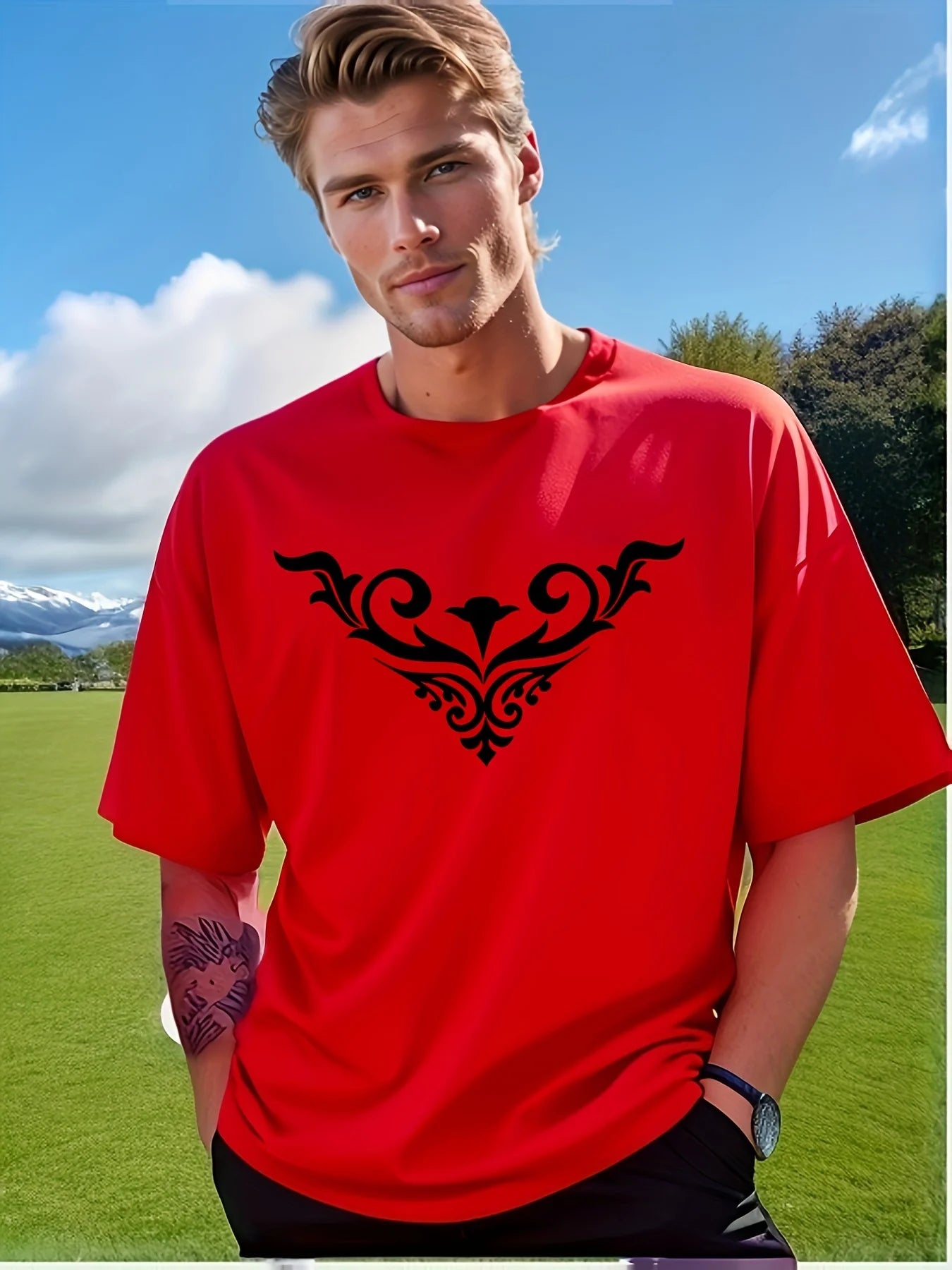 casual short-sleeved crew neck T-shirt